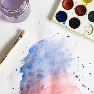 Watercolor Paper with Paint