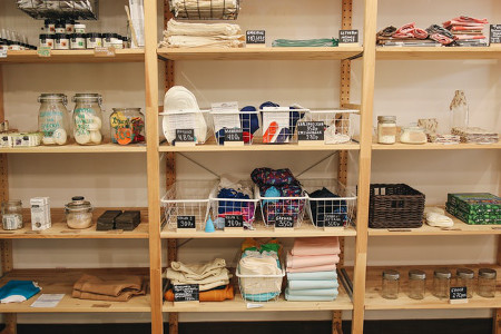 Shelves Containing Various Products