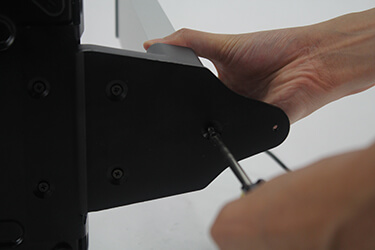 Screw Long Screw into Single Hole Closest to Edge