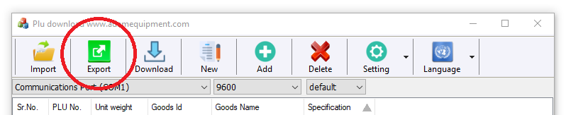 Click export to export your plu to an excel file