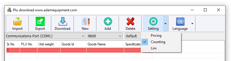 Click the Settings Button