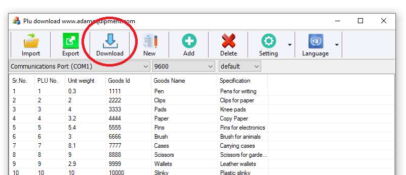 Click download to download multiple plu