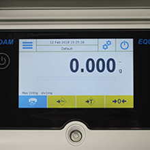 Touchscreen Display Equinox precision balances display